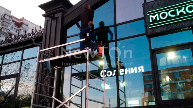 Тонировка витрин пленкой на Московской ярмарке, Челябинская ул.